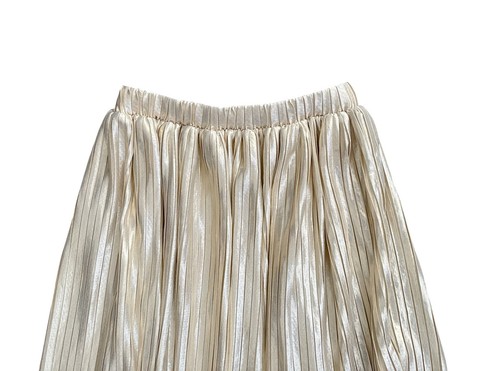H&M Girls Youth Size 5-6 Gold Pleated Pull On Elastic Waist Party Skirt NWT New - Picture 3 of 4
