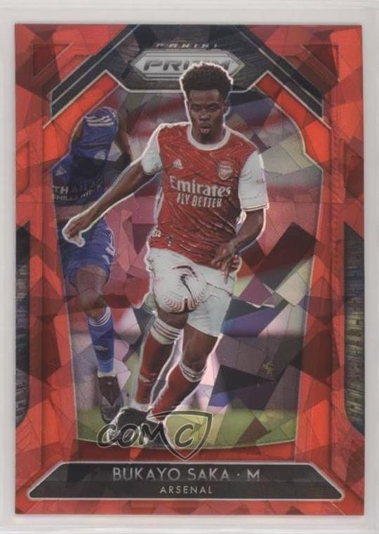 2020-21 Panini Prizm Premier League Retail Red Ice Prizm Bukayo Saka #40 0x3q