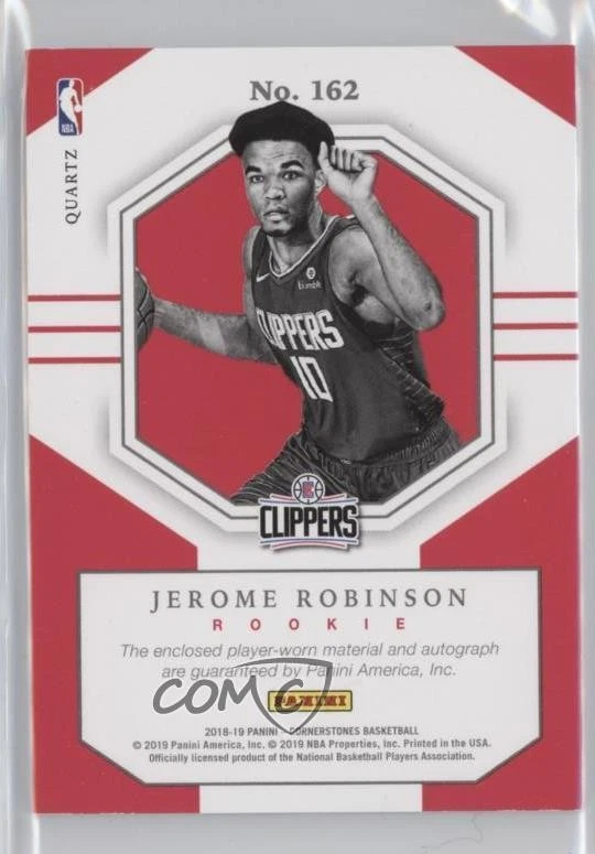 2018-19 Panini Cornerstones Quartz /49 Jerome Robinson #162 Rookie Auto RC - Image 2 of 2