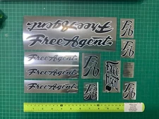Free agent  with black chrome backing Bmx sticker decals