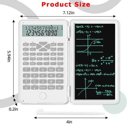 Scientific Calculator with LCD Writing Tablet | Dual-Function, Portable, Student - Picture 3 of 11