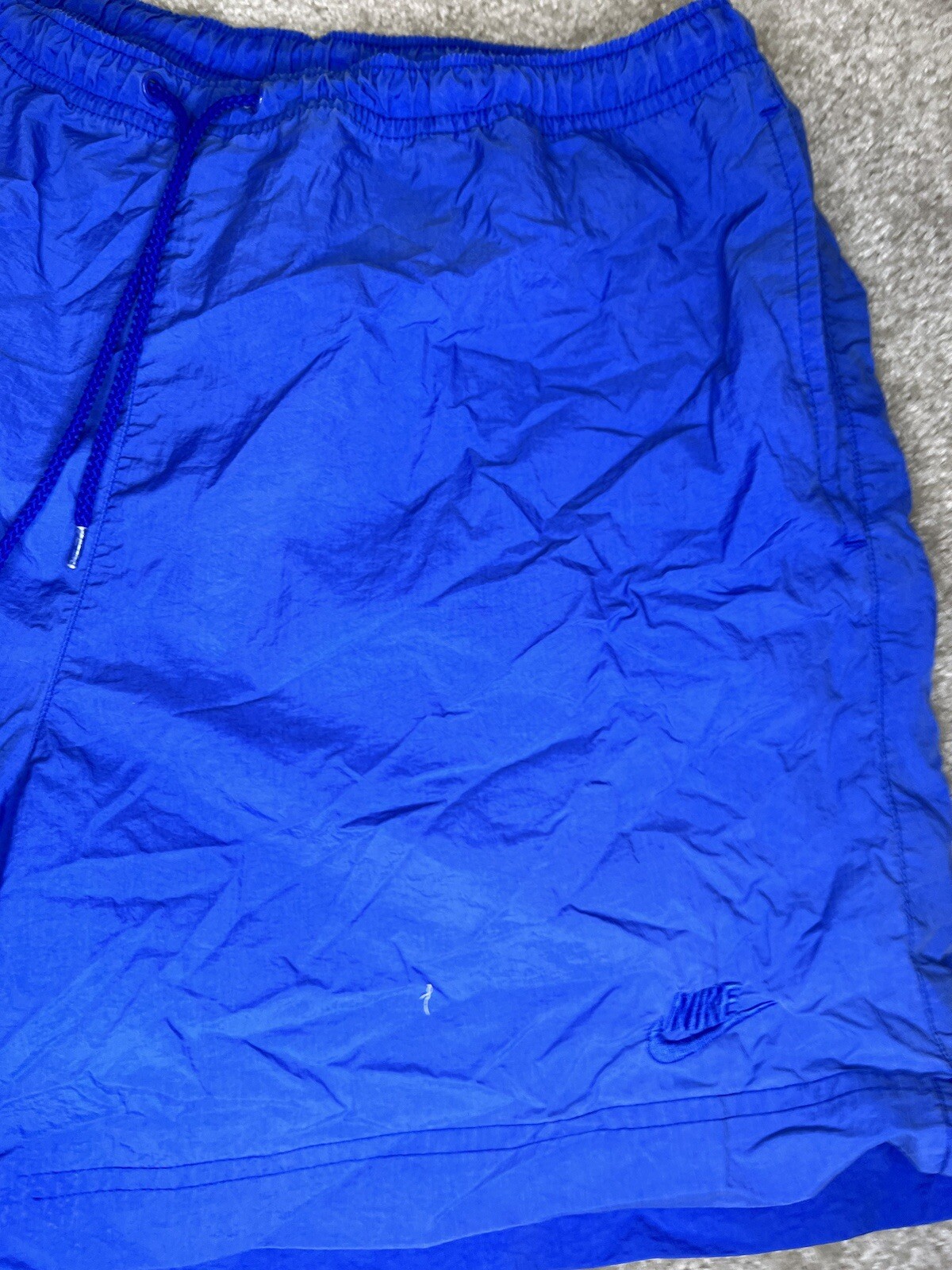 Vtg Nike Split Shorts. Solid Blue. Embroidered Lo… - image 2