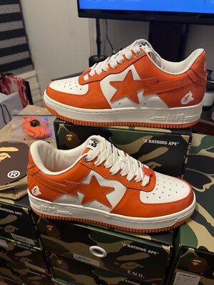 Bape Orange Patent Bapesta 2022 Size 8.5 Brand New | eBay