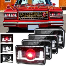4X 4X6" LED Headlights Hi/Lo Sealed Beam DRL For Chevrolet Monte Carlo 1980-1988