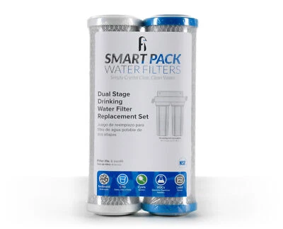 SMART PACK Dual Stage Drinking Water Filter Replacement Set, filters VOC Mercury Lead Cysts