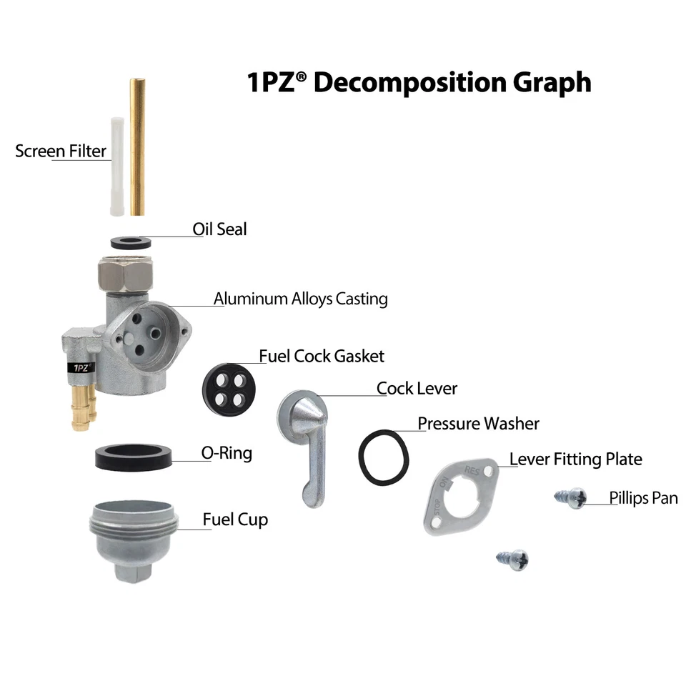 Válvula de combustible Petcock para Honda CL175 CB350 CL350 SL350 CB360 CB450 CL450 1968-1976 Foto 2 de 4
