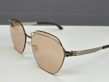 Ic Berlin Sunglasses Woman Square Large Brown Shiny Bronze NP:499  
