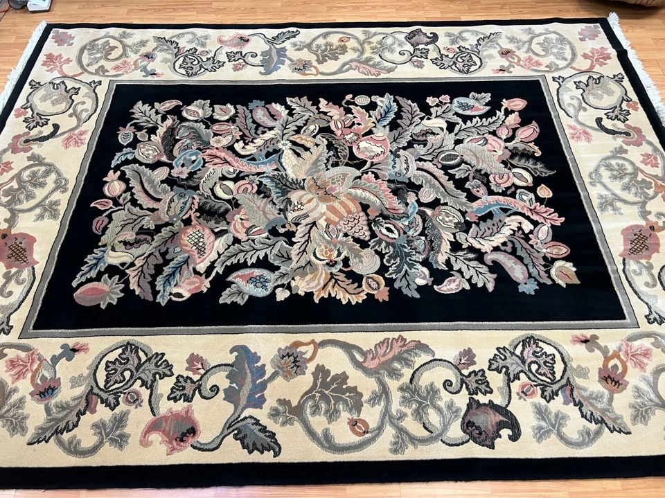 8' x 10'8" Karastan Modern Design Oriental Rug - Black - Full Pile - Image 4 of 4