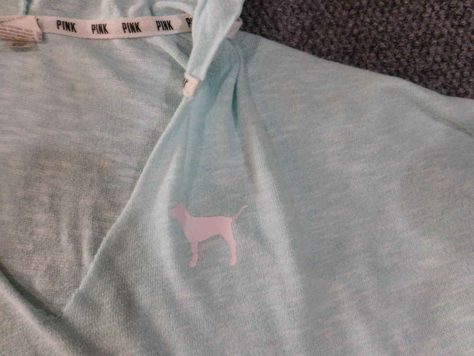 UNDERCOVER Victoria Secret Felpa Rosa con Cappuccio Blu Medio Donna Love Pullover Angelo Elasticizzato