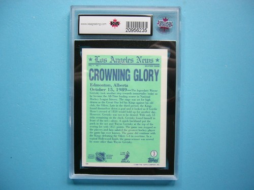 1990/91 TOPPS TIFFANY NHL HOCKEY CARD #3 WAYNE GRETZKY HL KSA 8.5 NM/MT+ SHARP+ - Picture 2 of 2