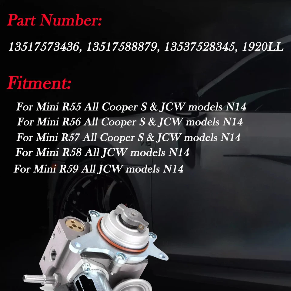 Bomba de combustible de alta presión turboalimentada para BMW MINI Cooper S R55 R56 R57 R58 nueva Foto 2 de 4