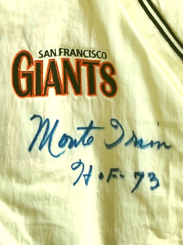 MONTE IRVIN SAN FRANCISCO GIANTS SIGNED Vintage Zippered Russell JERSEY PSA COA - Picture 2 of 6