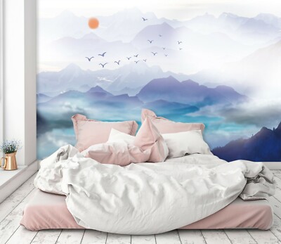 3D Purple Mountains 40885NA Wallpaper Wall Murals Removable Wallpaper Fay