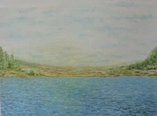 Deserted Beach, Original Watercolor Painting, 10x14 Fabriano 300 lb Paper