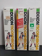 Vintage Pencils Dixon Ticonderoga 1388 No.2&4 Soft Ethan Allen 3 Boxes Total 31