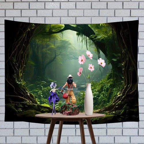 Forest Canyon For Action Figure Background Backdrop Diorama Doll House Curtain - Imagen 17 de 20