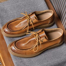 Retro Western British Style Mens Lace Up Formal Dress Real Leather Work Shoes sz