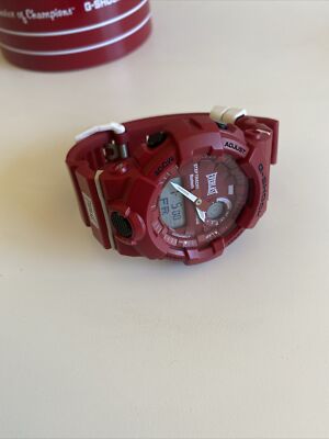 Used CASIO G-SHOCK X EVERLAST GBA800 Limited Edition Red RARE Step