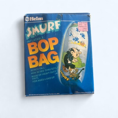 Vintage Smurf Inflatable Bop Bag 1981 Rare And Unique!