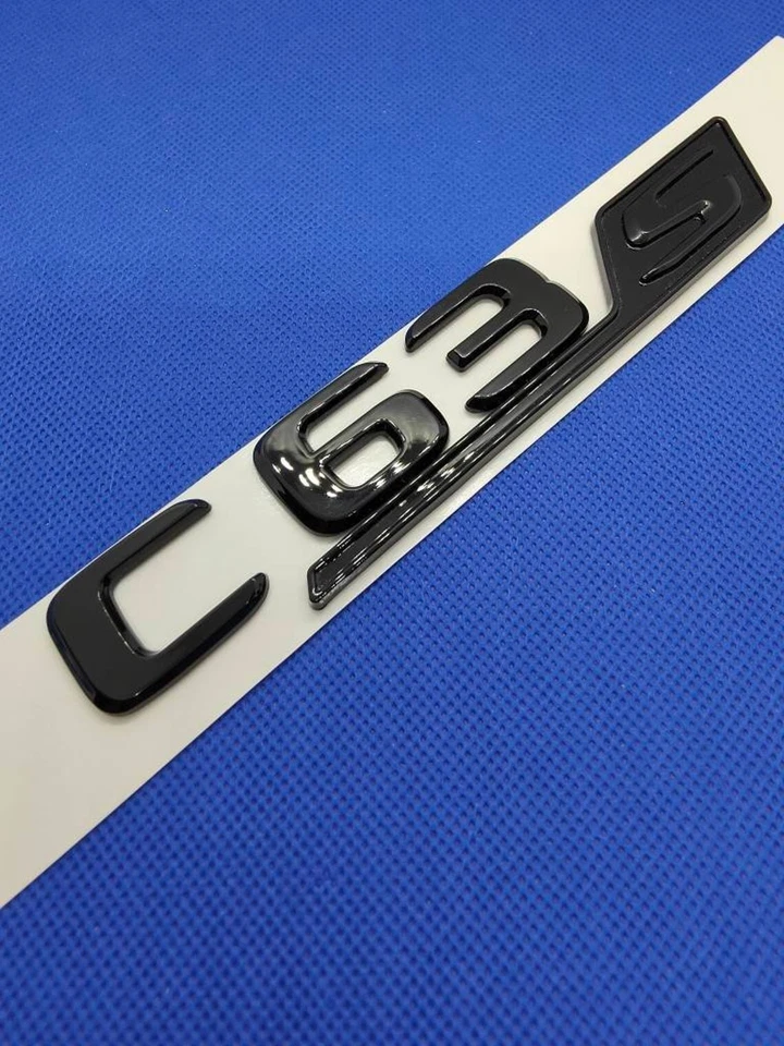 Logo C63S Full black noir brillant Mercedes badges emblème neuf - Photo 2/3