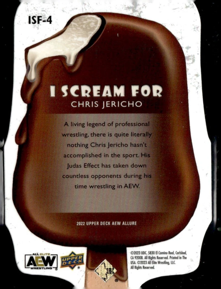 2022 UPPER DECK AEW ALLURE I SCREAM FOR #ISF-4 CHRIS JERICHO - Image 2 of 2