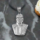 Sterling Silver El Chapo Guzman Satin DC Pendant