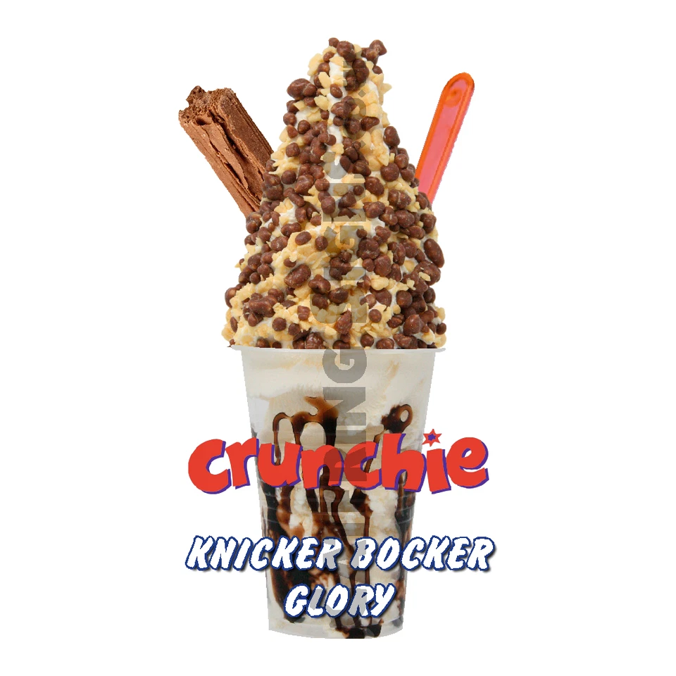 Crunchie KBG Knickerbocker Glory Whippy Ice Cream Sticker - 16cm die cut decal