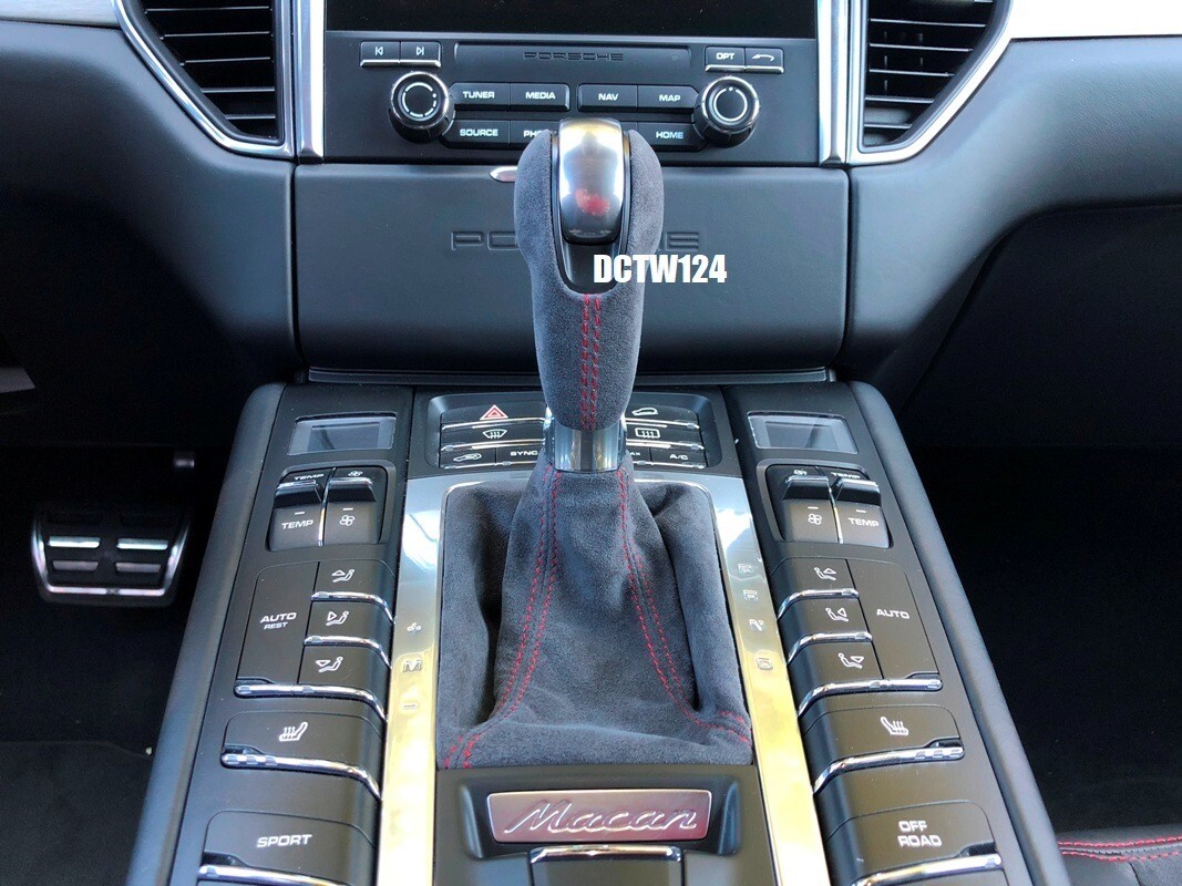 Porsche Macan S GTS Turbo Alcantara wrap shift knob shifter color stitching red eBay