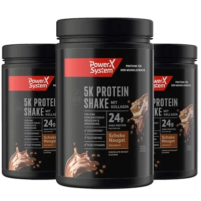 POWER SYSTEM 5K Protein Shake Schoko Nougat Eiweiß Pulver 3x360g Mehrkomponenten Protein