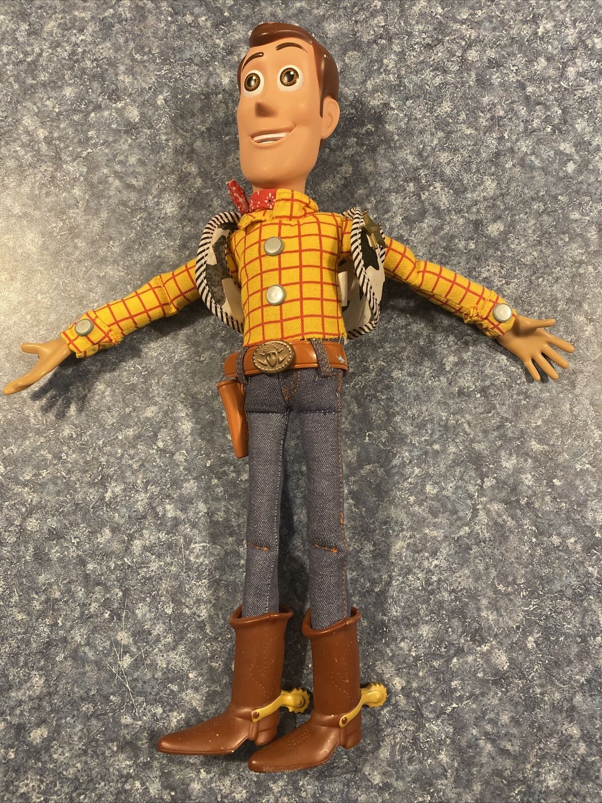 Disney Toy Story 4 Woody Pull String Doll 15 Tall w/ Bonnie on Boot