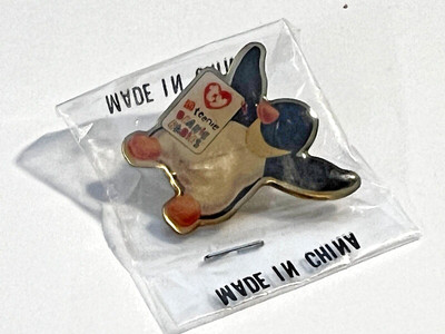 Vtg. 2000 McDonalds TY Teenie Beanie Babies Pin, Waddle the Penguin NOS in Pkg