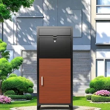 Package Delivery Box for Outside, Cold-Rolled Steel Large Parcel Drop Box Black