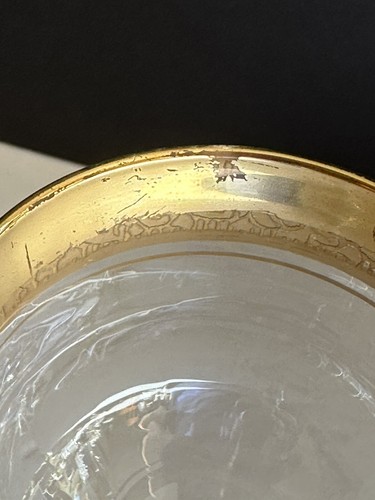 5 Ransgil Rambler Rose Optic Clear Cordial Wine Glasses 5.25" Gold Rim - Picture 15 of 24
