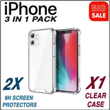 IPhone 7 8 11 12 13 14 15 16 PlusMiniProMax TPU Case and 2x Screen Protector 's