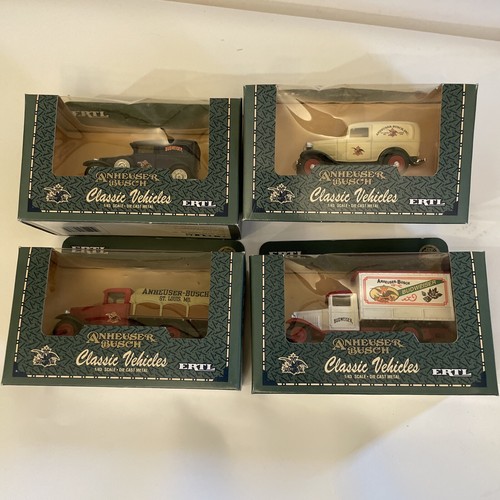 ERTL/CLASSIC VEHICLES GIFT SET of 4 VAN TRUCK BUDWEISER "O" SCALE 1/43 - Picture 7 of 12