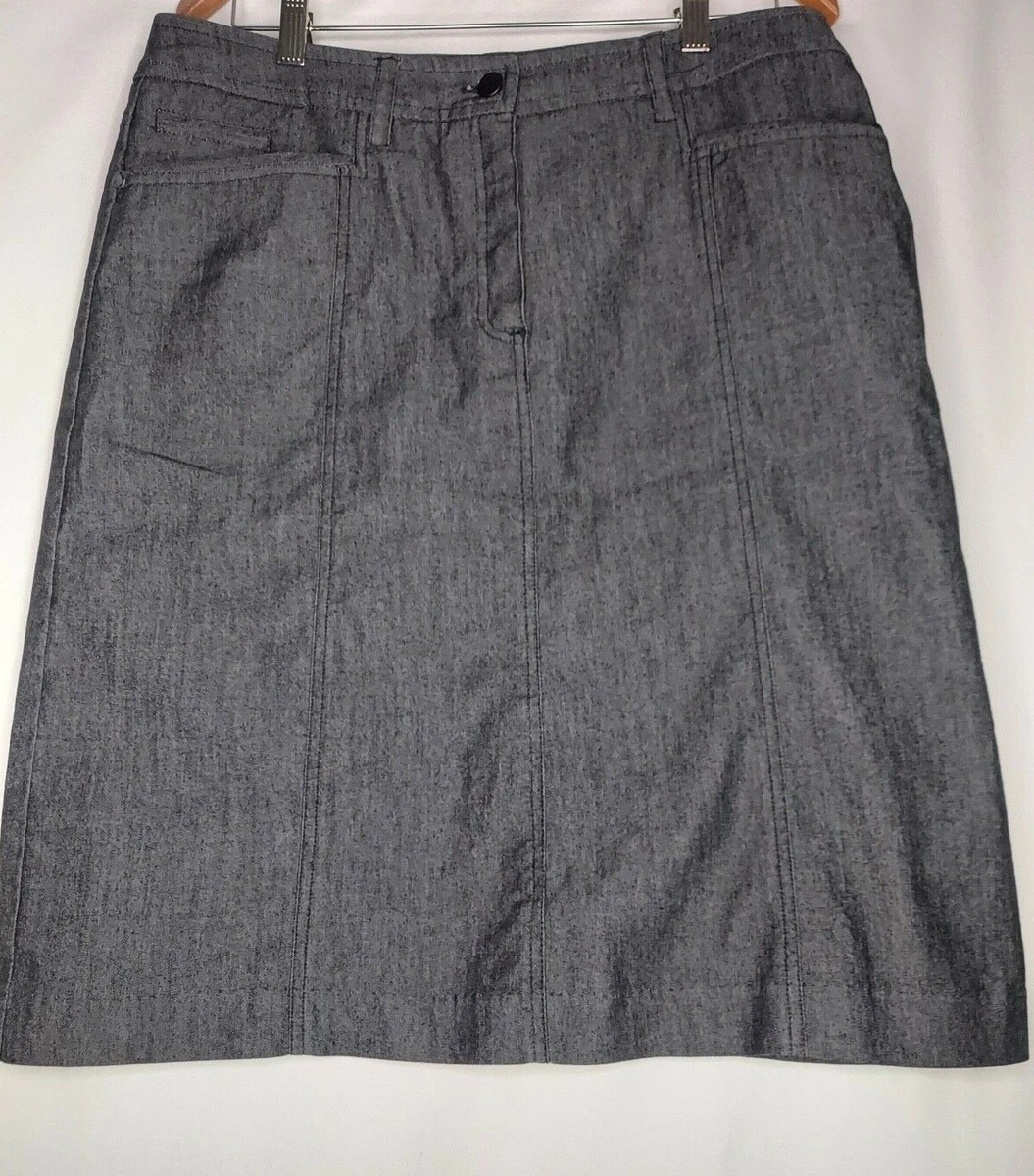 Dark grey top denim pencil skirt