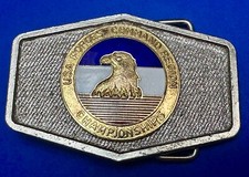 Vintage Usa Forces Command Region Military Championships Belt Buckle By Mm
