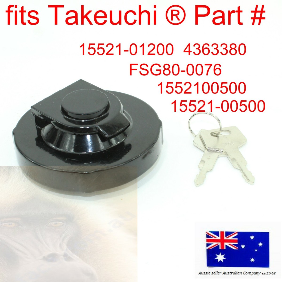 Fuel Cap & Keys Fits Takeuchi TL126 TL150 TL220 TL230 TL240 TL250