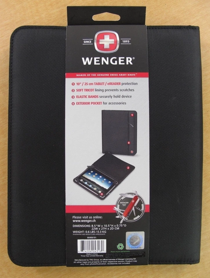 New Wenger 'Domain' 10" Zippered Tablet/eReader Case  - 66406101 - Black - Image 2 of 4