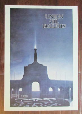 Vintage Union Oil Company Olympic Stadium Bulletin Cover Art Print Poster 17x24