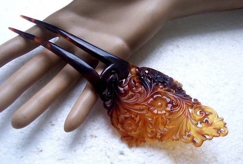 ANTIQUE HAIR COMB -  NO US IMPORT FEES - Foto 8 di 21
