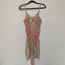 Lilly Pulitzer Deanna Tank Hot Pink Flora Mini Romper M