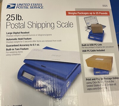 Postal Shipping Scale DS25 Portable Capacity 25 Pound-USB-