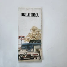 Vintage c1975 Texaco Oil Oklahoma State Highway Gas Station Travel Road Map