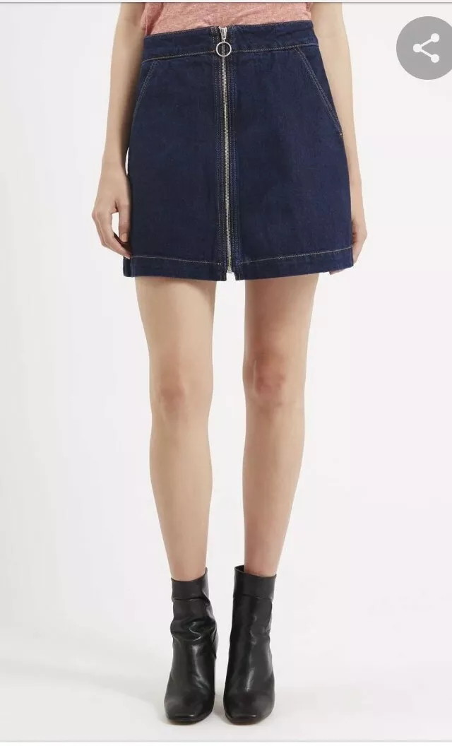 Topshop a line denim clearance skirt