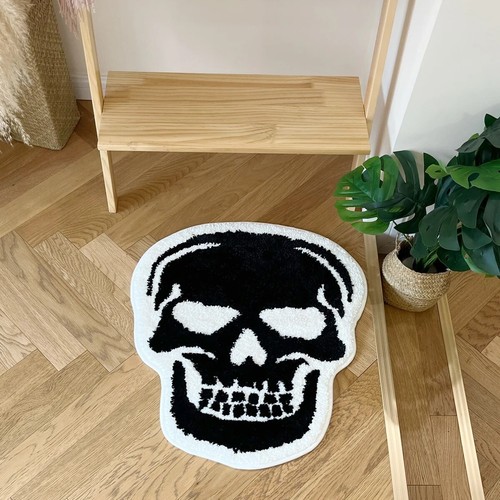 60X54 cm Skull Mat Tufted Custom Rug/Carpet Non-Slip Decor Halloween MachineWash - Picture 6 of 6