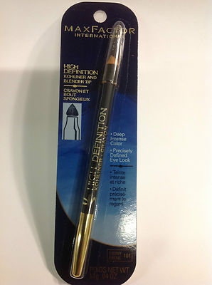 Max Factor High Definition Kohliner Eyeliner + Blender Tip EBONY #101 NEW.