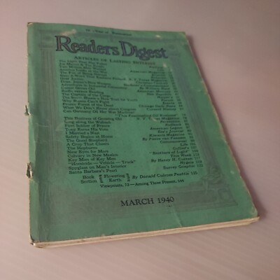 1940 March, Reader's Digest Magazine, Articles Of Lasting Interest 