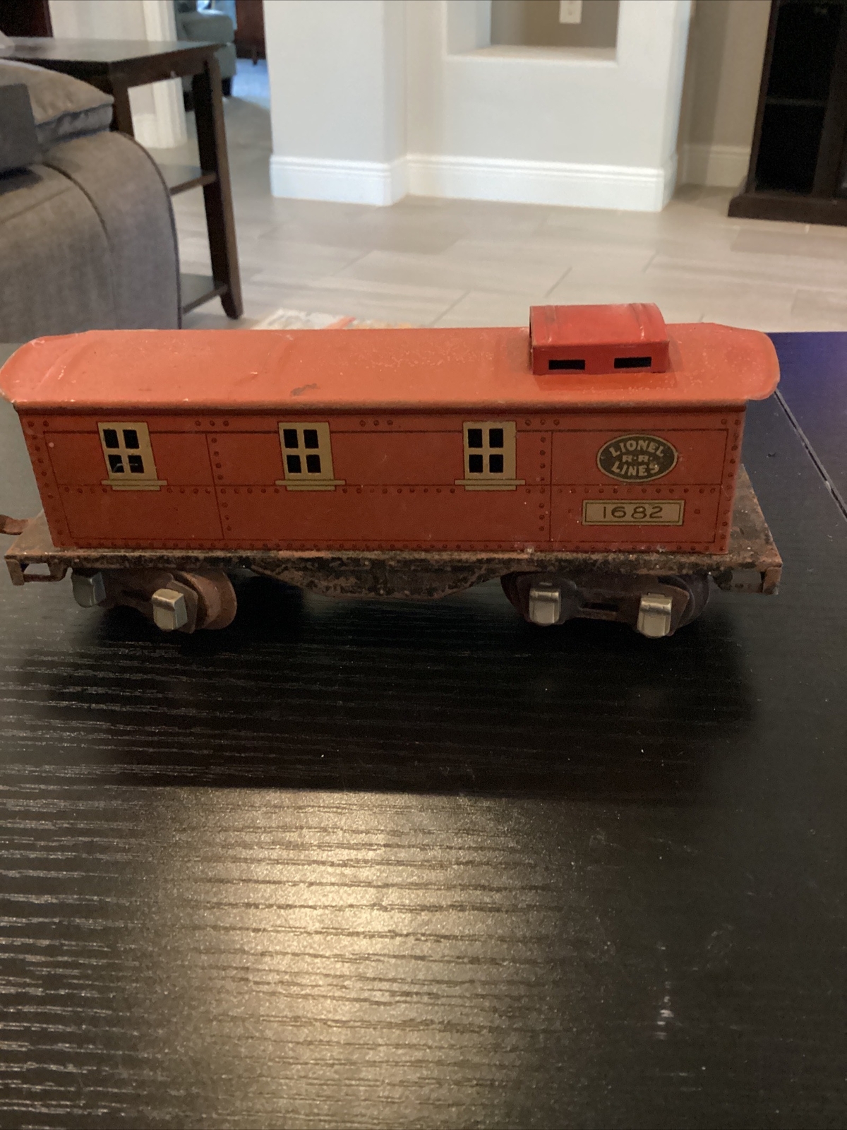 VINTAGE PRE WAR METAL LIONEL LINES #1682 O GAUGE RED CABOOSE | eBay