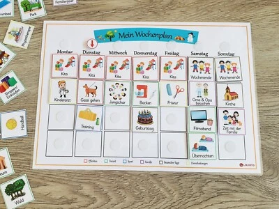 LIKARTO Wochenplan für Kinder, Wöchentliche Aktivitäten, Kinderkalender, Montessori